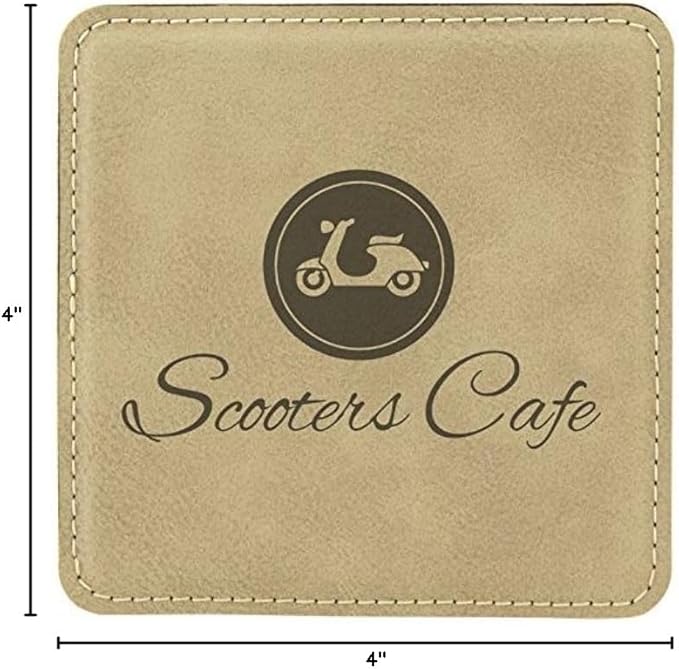 Custom Engraved Coasters | Personalized Leather Coaster | Set of 6 | Drink - Image 5