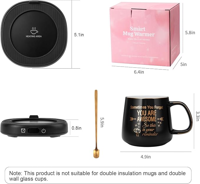 Coffee Mug Warmer & You are Awesome Mug Set, Electric Cup Warmer - Image 9