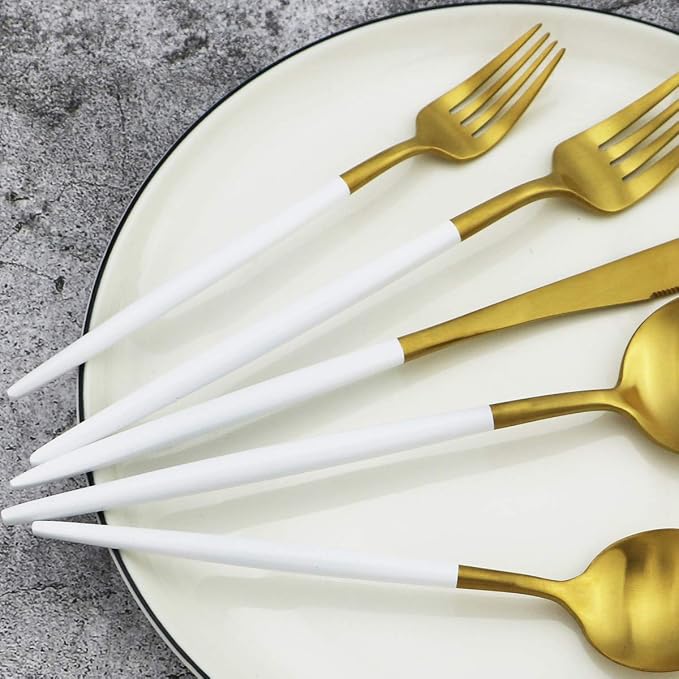 20-Piece 18/10 Stainless Steel Flatware Silverware, Luxury Dinnerware Set - Image 8