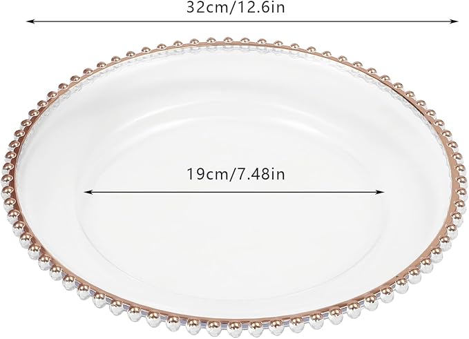 25 Pack Reusable Plastic Clear Charger Plates, 13 Inch Charger Plates - Image 7