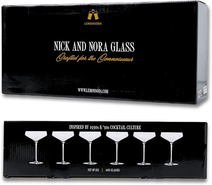 LEMONSODA Classic Martini Glasses, Ribbed Glassware | Hand Blown Cocktail - Image 6