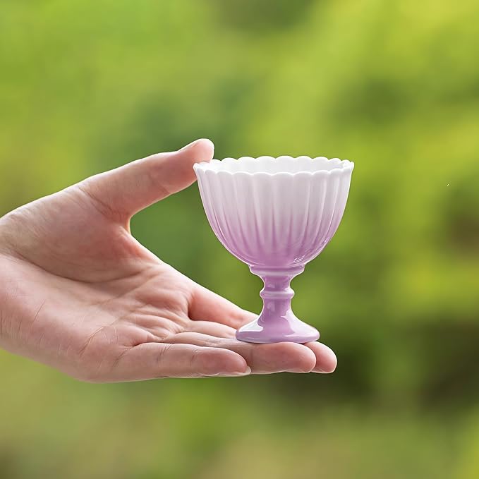 KAMMAK Tea Cup, 1.8oz Small Tea Set of 2, Porcelain Tea Cups - Image 7