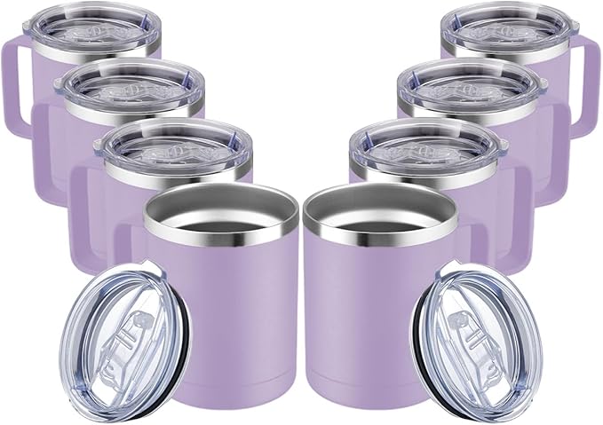 MEWAY 12oz Coffee Mug With Handle and Sliding Lid, Stainless Steel Travel by MEWAY