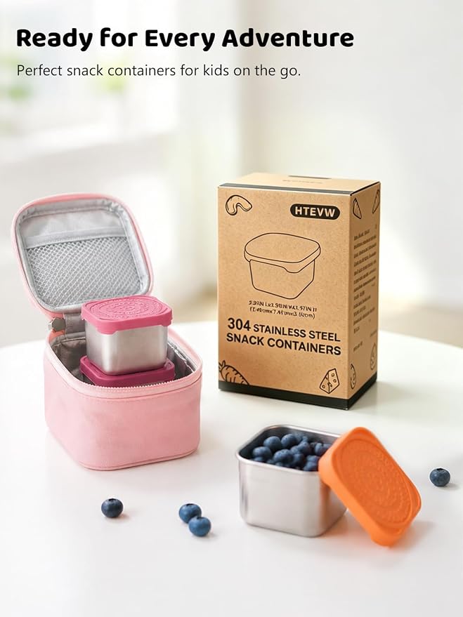 HTEVW 6 Pack Stainless Steel Snack Containers - Image 7