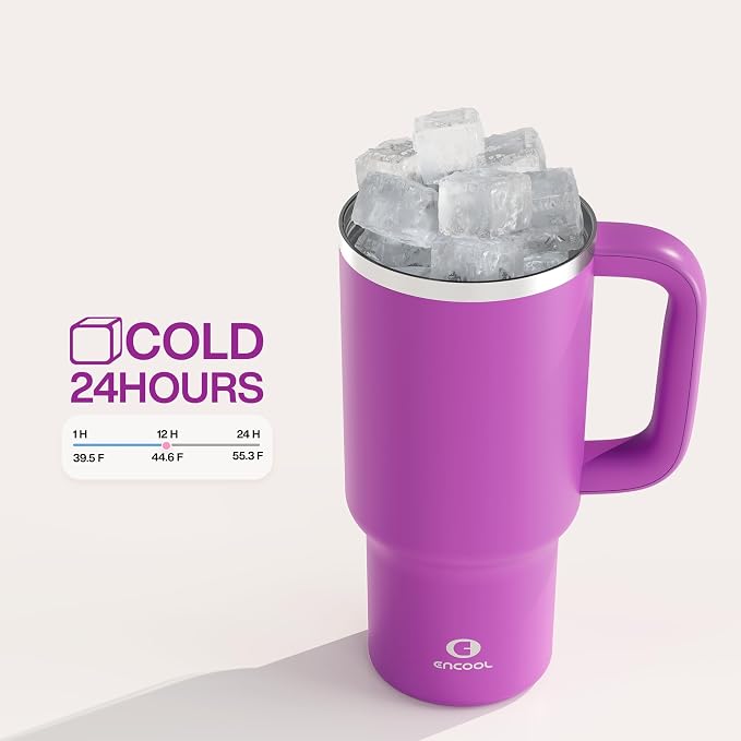 32 oz Tumbler with Handle and Straw: Stainless Steel Insulated Tumbler Keeps - Image 5
