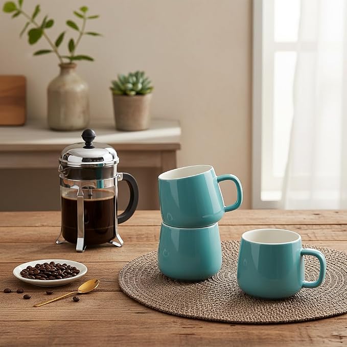 Teocera Coffee Mugs Set of 6-12oz Chip-Resistant Ceramic Cups - Image 6
