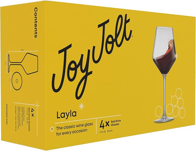 JoyJolt Layla Italian Red Wine Glasses, 17 oz Clear – Made in Europe - Image 8