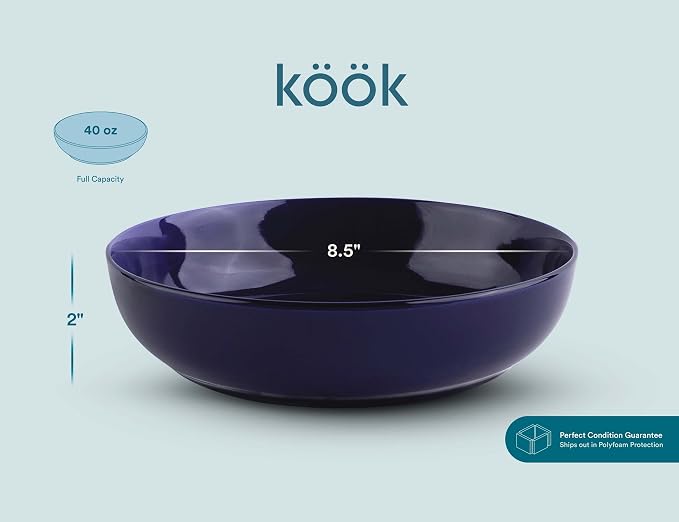 KooK Pasta Bowl, Salad Bowls, Serving Bowls, Large Capacity, Microwave & - Image 6