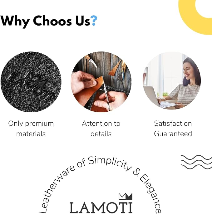 LAMOTI Leather Coasters for Drinks, Handmade Luxurious Home Décor and - Image 9