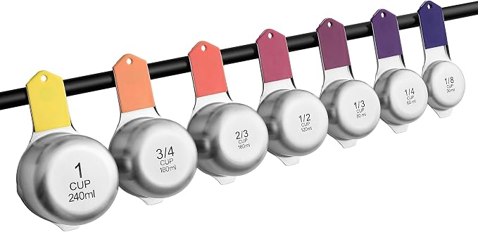 Spring Chef 7 Magnetic Stainless Steel Measuring Cups Set, Mountain Sunrise | - Image 9