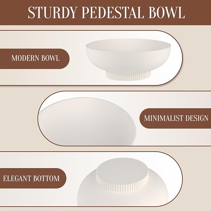Deobath Large Resin Pedestal Decorative Bowl - Image 7