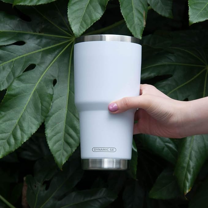 D·S 30oz White Tumbler Double Wall Vacuum Insulated Travel Coffee Mug | Double - Image 6