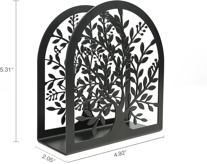 Napkin Holder for Tables, Vintage Metal Freestanding Tissue Dispenser - Image 9