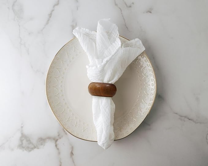 Napkin Rings for Dining Table, Classic Farmhouse Style, Holiday and Party Decor - Image 4
