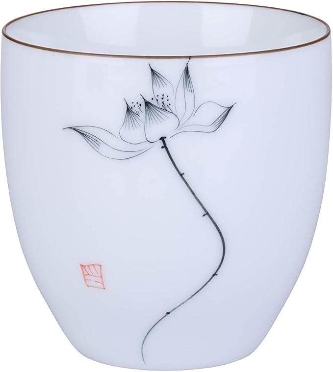 I-MART 4 Pcs Japanese Tea Cup Set, Chinese Style Ceramic Kung Fu Cups - Image 9