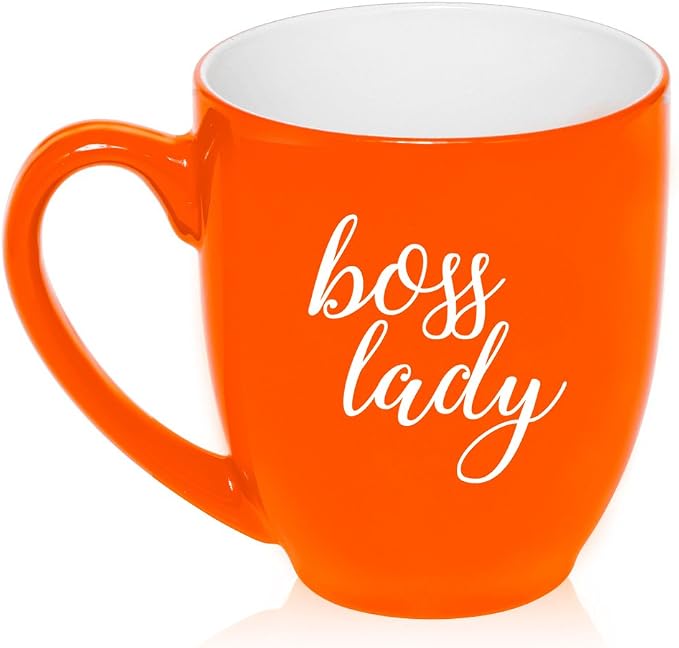 16 oz Large Bistro Mug Ceramic Coffee Tea Glass Cup Boss Lady by MIP