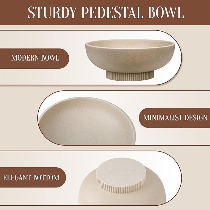Deobath Large Resin Pedestal Decorative Bowl - Image 7