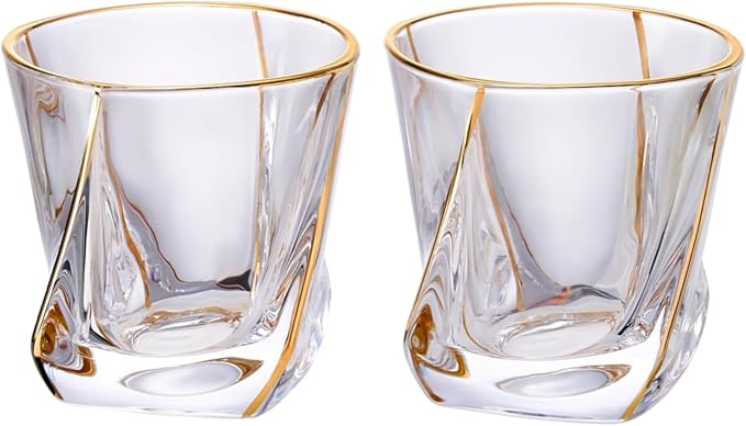 GLASKEY Crystal Whiskey Glasses Set of 2 - Image 8