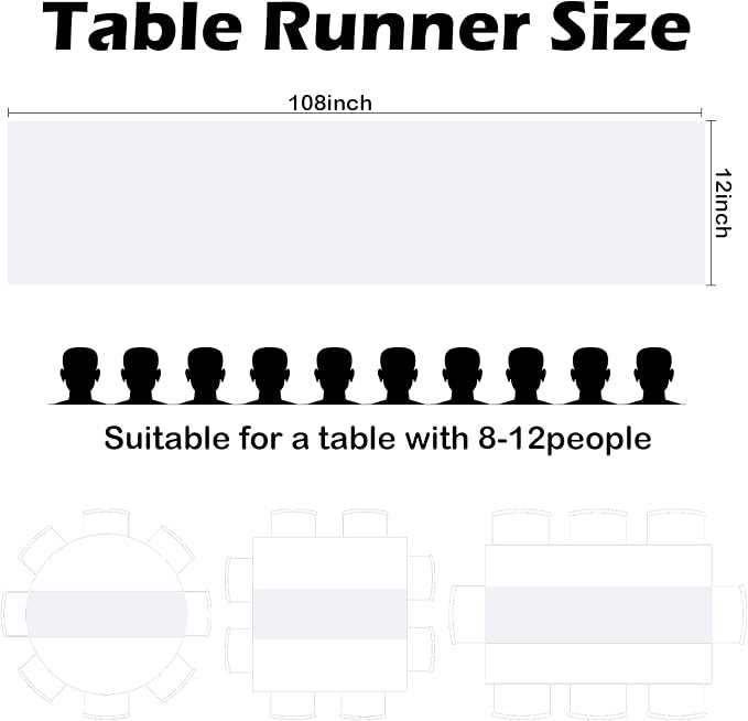 10 Pcs Silver Satin Table Runner 12 x 108 inches Long, Smooth Table Runner | - Image 7
