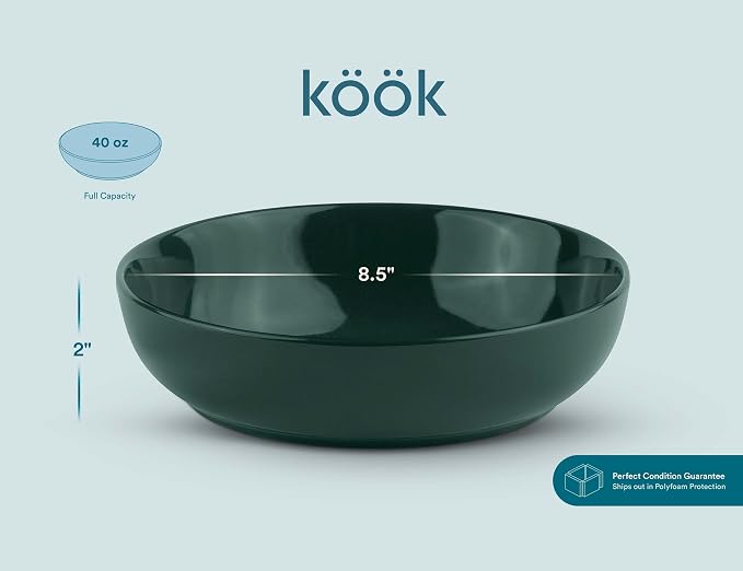 KooK Pasta Bowl, Salad Bowls, Serving Bowls, Large Capacity, Microwave & - Image 6