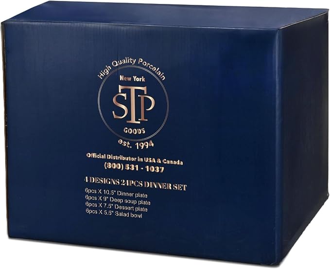 24-Piece Bone China Dinnerware Set in Gift Box, Service - Image 7
