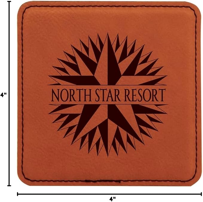 Custom Engraved Coasters | Personalized Leather Coaster | Set of 6 | Drink - Image 5