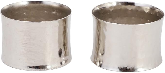 ITOS365 Handmade Round Hammered Silver Napkin Rings Holder - Image 5
