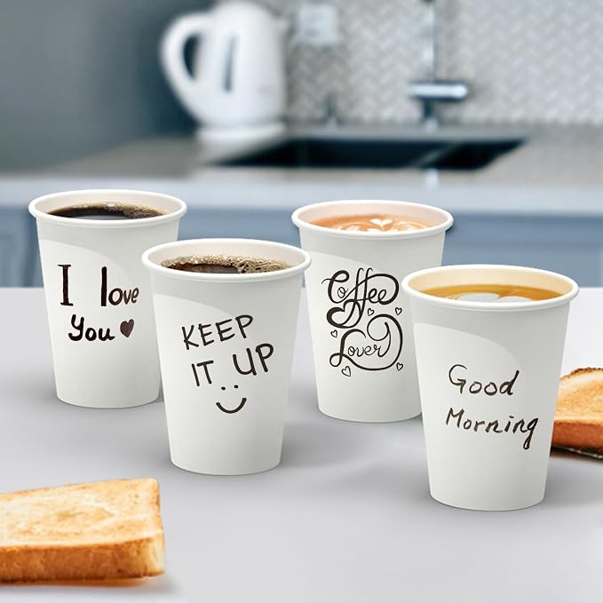 Dealusy 200 Count 12 oz Coffee Cups, Leak-Free Food Safe Paper Cups 12 oz - Image 7