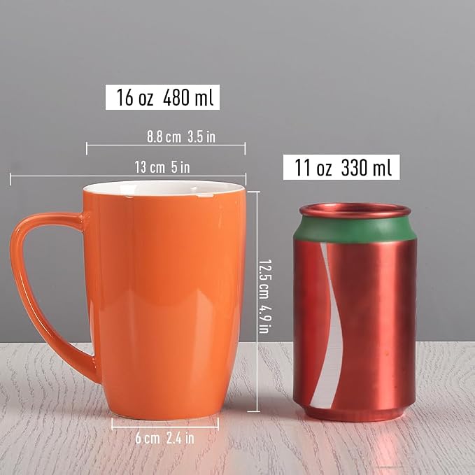 homEdge Porcelain Mug Set, 16 Ounces Cup - Image 7