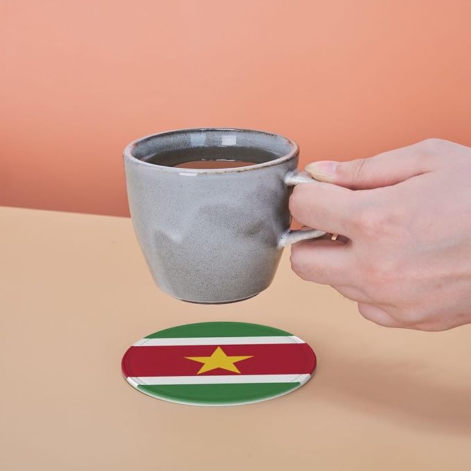6 Pack Surinam Flag Leather Coaster - Image 7