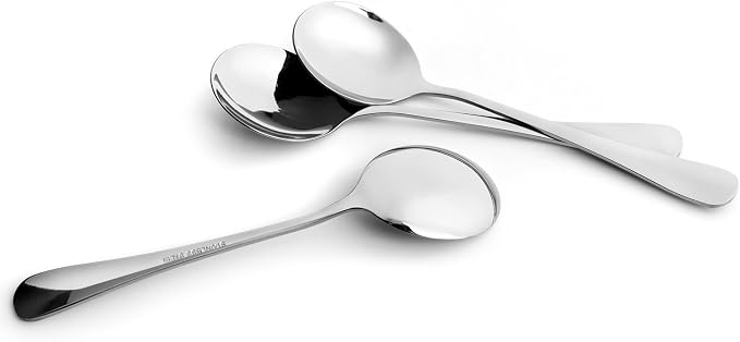 Soup Spoons, Wholesale Spoons Silverware, Round Stainless Steel Spoon Set of 8 - Image 9