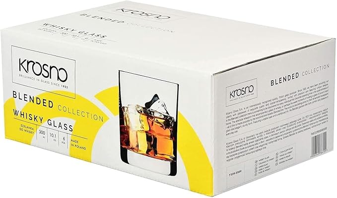 Krosno Whisky Sour Tumbler Glasses Old Fashioned Bourbon Cognac Brandy | Set of - Image 9