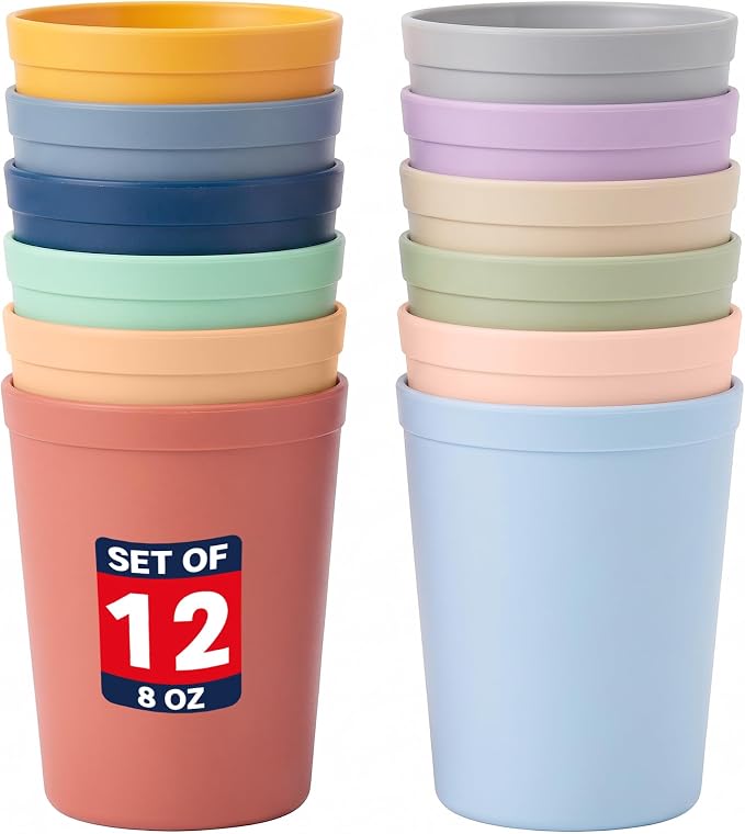 MASTERCOOK 12 Pcs. Small Reusable Cups –8 oz Unbreakable Drinking Glasses - Image 9