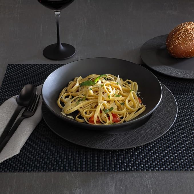 Villeroy & Boch Manufacture Rock 12 Piece Dinnerware Set, Matte Black | Premium - Image 9