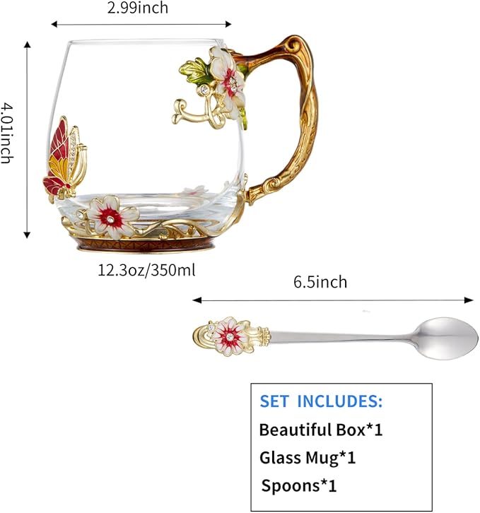 Flower Tea Cup, Gift Box for Her Mom Wife Grandma Girls Friends Valentines - Image 7