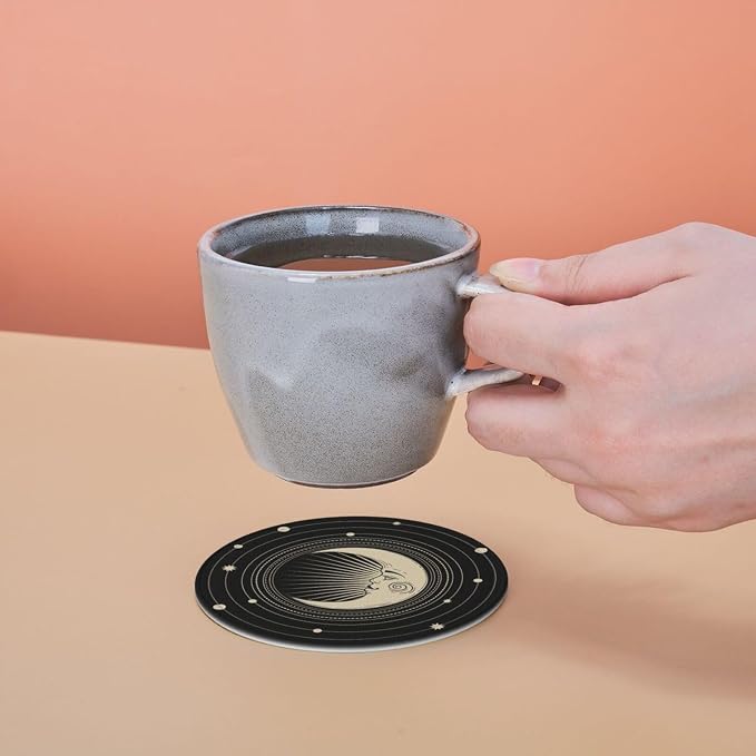 Sun Star Moon Leather Drinks Coasters - Image 7