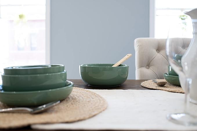 Elanze Designs Bistro Glossy Ceramic 8.5 inch Large Serving Bowls Set of 2 - Image 6
