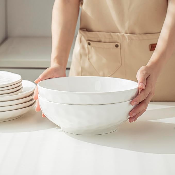 HOMBENE Large Pasta Bowls Set of 2, 9 Inch Pasta Serving Bowl Dinner Bowls - Image 6