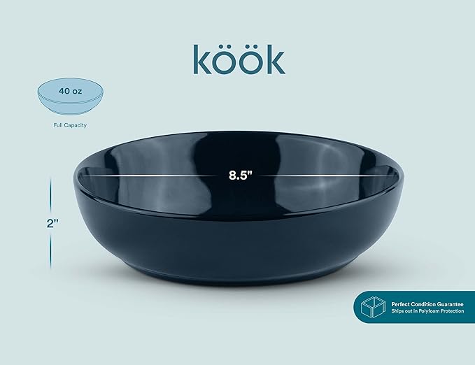 KooK Pasta Bowl, Salad Bowls, Serving Bowls, Large Capacity, Microwave & - Image 5