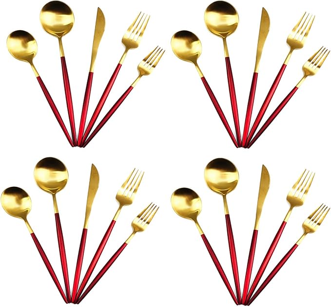 20-Piece 18/10 Stainless Steel Flatware Silverware, Luxury Dinnerware Set - Image 2