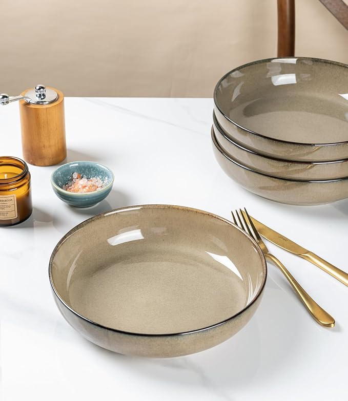 GBhome 8.75'' Large Ceramic Pasta Bowls, 38oz Stoneware Pasta Serving Bowls Set - Image 8