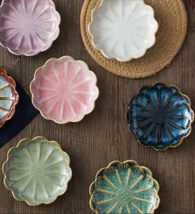 Lotus Ring Holder Dish Small Indoor Ash Tray, Ceramic Dessert Plate Trinket - Image 6