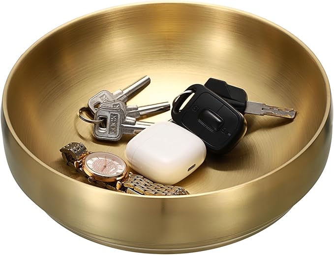 9.1" Stainless Steel Bowl Decorative Key Bowl - Image 9