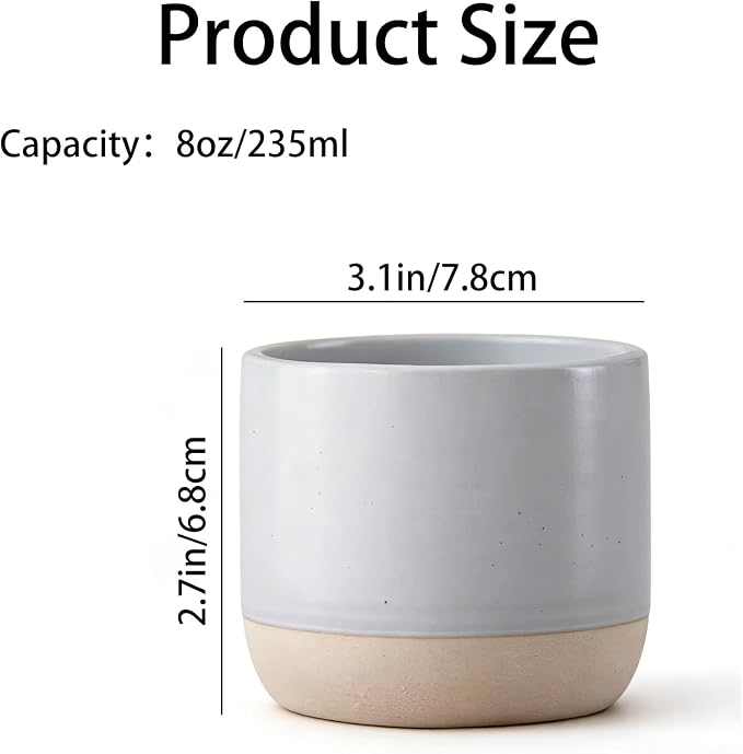 Japanese Ceramic Mug, Vintage Tea Cup, 8oz Cup, No Handle Drinking Cup - Image 4