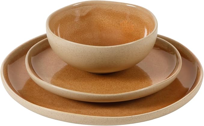Gibson Elite Manila Bay 12-Piece Stoneware Dinnerware Set, Service - Image 8