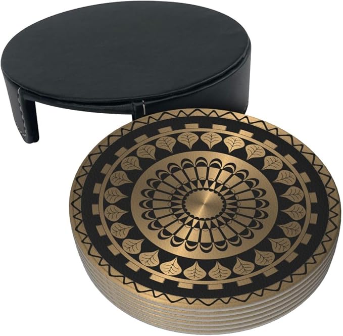 Drink Coasters with Holder Stand Set of 6 - Image 9