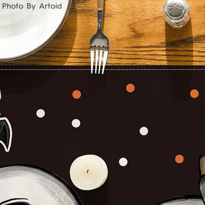 Artoid Mode 210 GSM Halloween Table Runner 13x36 Inch Home Party Decor | Polka - Image 7