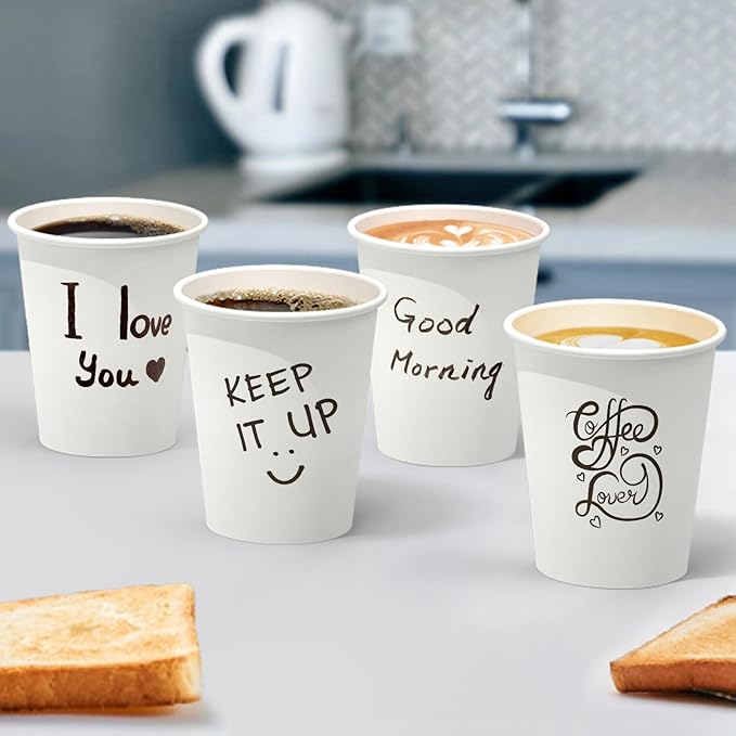 Dealusy 100 Count 8 oz Coffee Cups, Leak-Free Food Safe Paper Cups 8 oz - Image 7