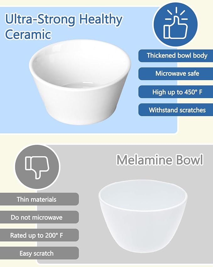 Taeochiy Porcelain Small Bowls, 8 Ounce Dessert Bowls, Ramekins Oven Safe - Image 7