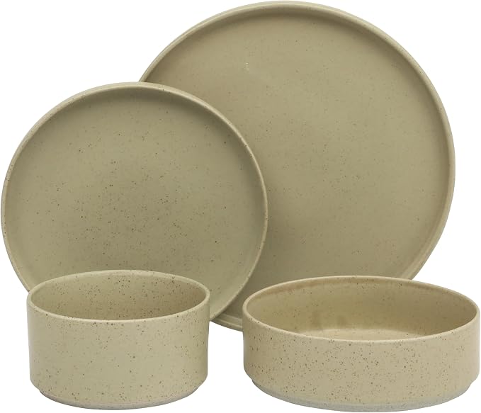 Gibson Elite Tatum Premium Porcelain Matte Reactive Glaze 16-Piece Plates and - Image 8